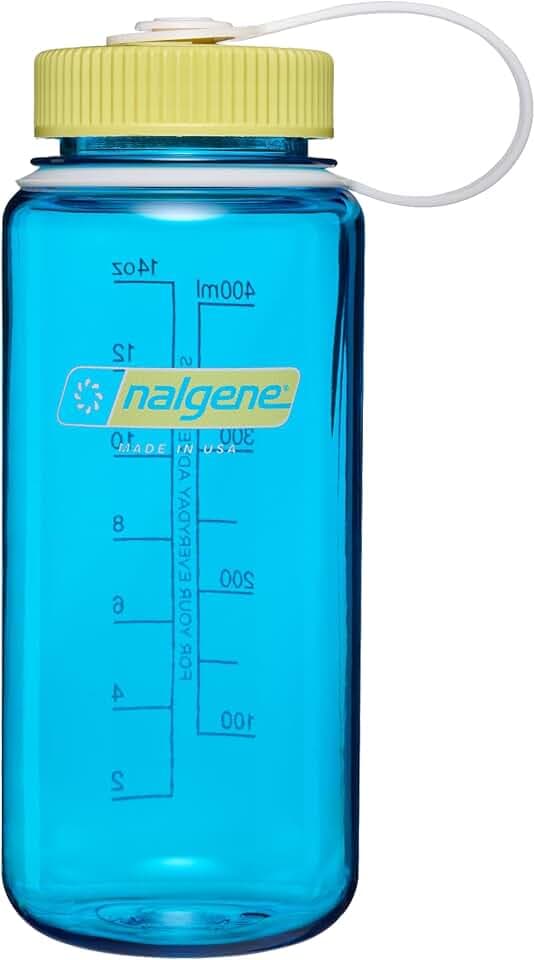 Nalgene 16 oz Wide Mouth Water Bottle, Blue Atoll