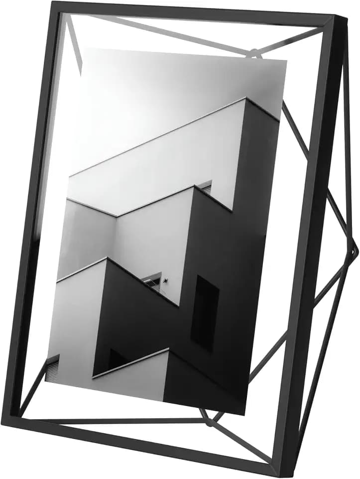 Umbra Prisma Picture Frame, Floating Metal Wall Mount, 5x7, Black