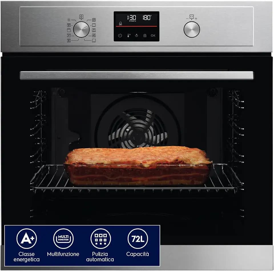 Electrolux EOF4P46X Multifunktions-Backofen, 72 l, Klasse A+, SurroundCook, Pyrolytische Reinigung, 589 x 594 x 569 mm, Edelstahl Anti-Fingerabdruck