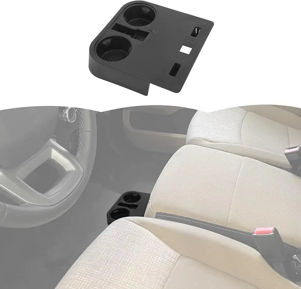 RT-TCZ Front Cup Holder Floor Console Mounted Drink Holder Front Seat Storage Box Tray Organizer for Ford F150/F250/F350/F450 2021-2025