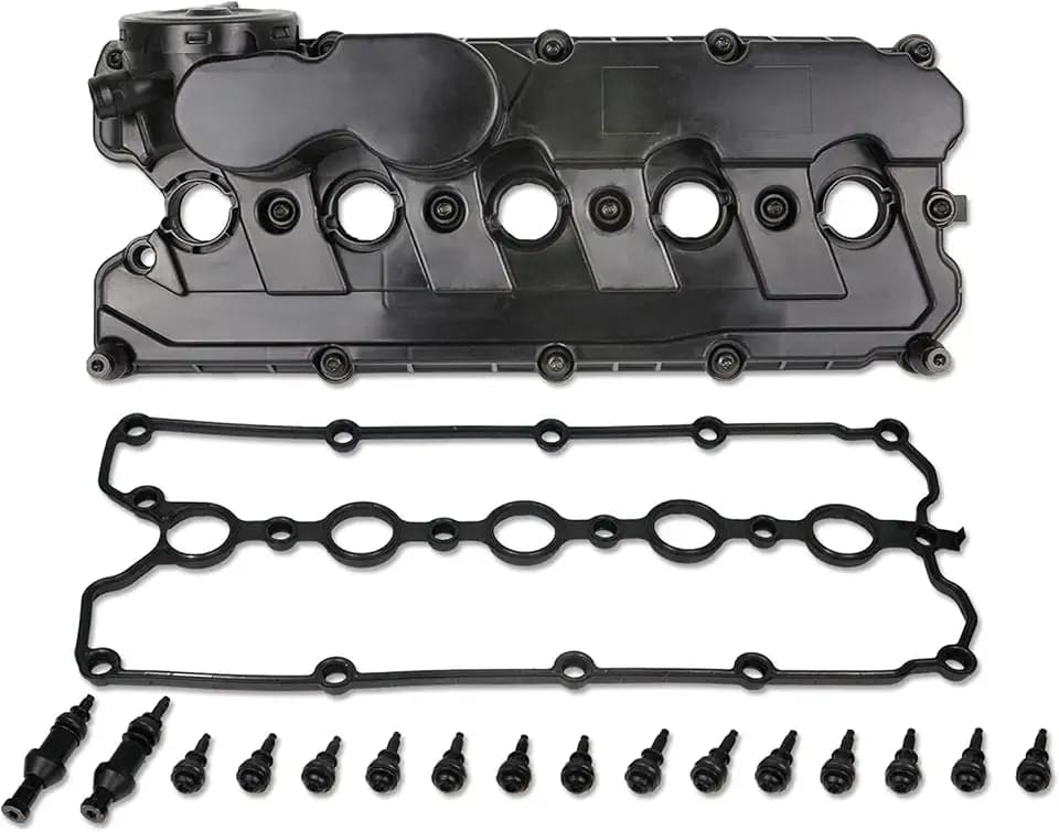 MITZONE Engine Valve Cover Compatible with 2006-2014 Volkswagen Jetta Beetle Golf Passat Rabbit SportWagen 2.5L 5 Cylinder Replace 07K-103-469-L 07K-103-469-F