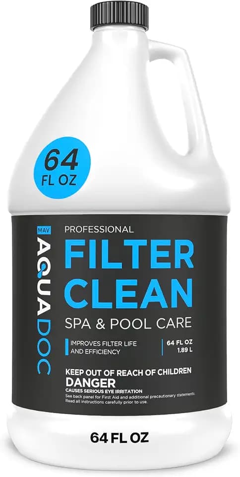 AquaDoc Hot Tub & Pool Filter Cleaner Soak - Easy Cartridge Degreaser 64 oz