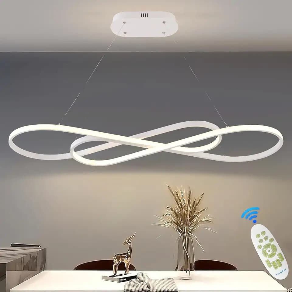 100CM LED Pendelleuchte Esstisch, Dimmbar Hängelampe 57W, Fernbedienung