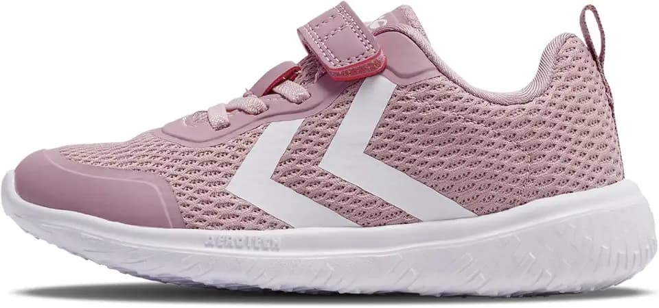 hummel Kinder Schuhe - ACTUS Recycled JR - Unisex Kinder Sneaker Jungen und Mädchen - Leichte Turnschuhe mit Elastischen Schnürsenkeln & Klettverschluss - aus Recycelten Materialien