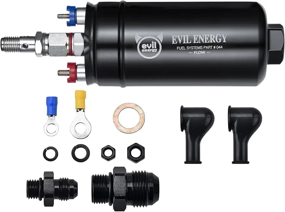 EVIL ENERGY External Inline Fuel Pump 300 LPH High Flow 12V Universal