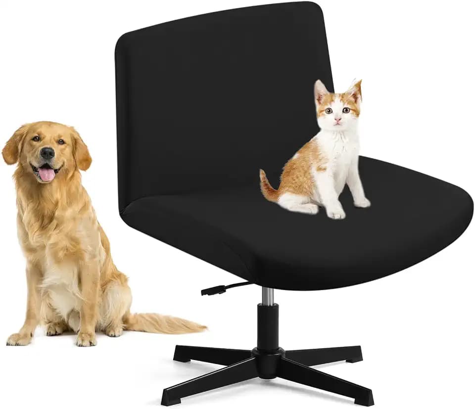 Fuloon Criss Cross Chair Cover, Waterproof, Stretchable, Solid Black