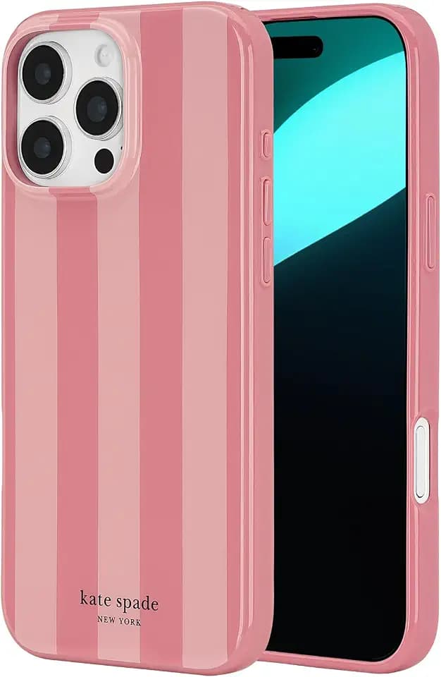 kate spade new york iPhone 16 Pro Max Case - Stripe Rose Coral