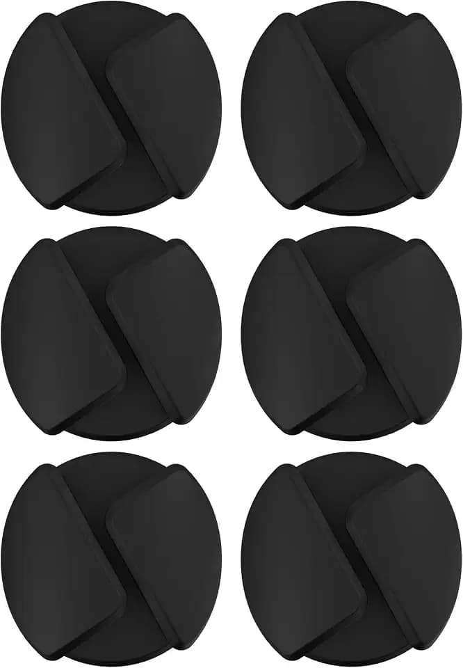 Scosche CMAR-6PKRP Cable Management Kit, 6-Pack of Black Adhesive Cable Clips for Phone Charging Cables, Charger Cords, Wire Organizer and Cord Holders for Desk, Nightstand, Car, Home, Computer