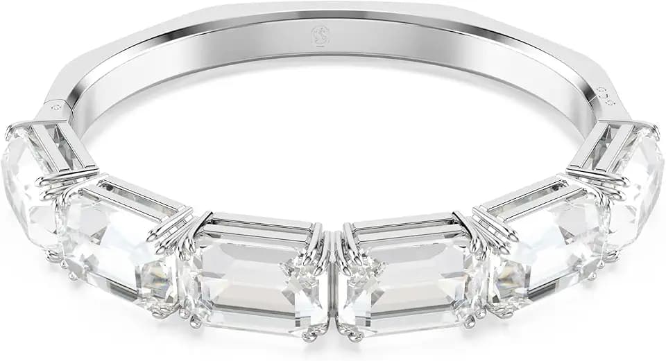 Swarovski Miellenia Bangle, Octagon Cut, Clear, Rhodium Finish