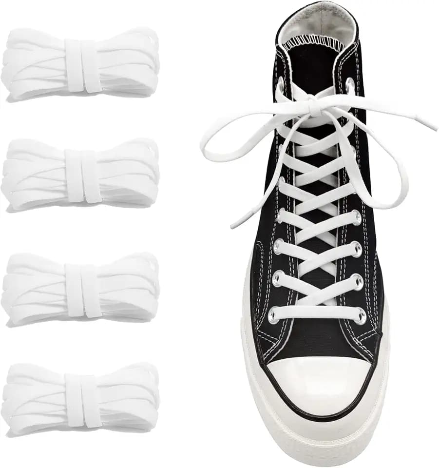 UamGlsob 2 Pairs 5/16" Elastic Shoe Laces for Converse High Top, Low Top