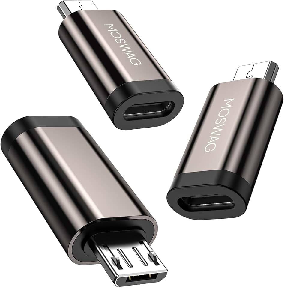MOSWAG USB-C Female to Micro Male Converter (3 Pack),USB C to Micro Adapter