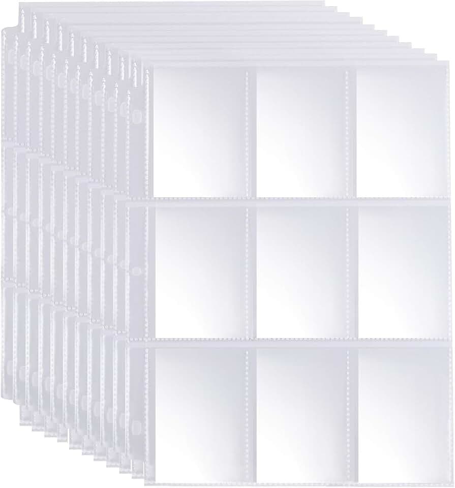 9 Pocket Page Protector - 648 Pockets Premium Double Side Trading Card Sleeves Pages for 3 Ring Binder, Standard Size Card Sheets Protectors