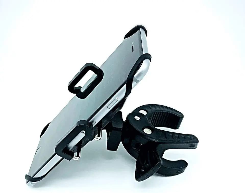 Ampcaddy Phone Holder with Clamp - Universal Cell Mount Holder for Bike, Boat, Car, Golf Cart and Stroller, fits iPhones, Samsung, Google, Motorola, LG, Lenovo Devices 4.1" - 6.2"
