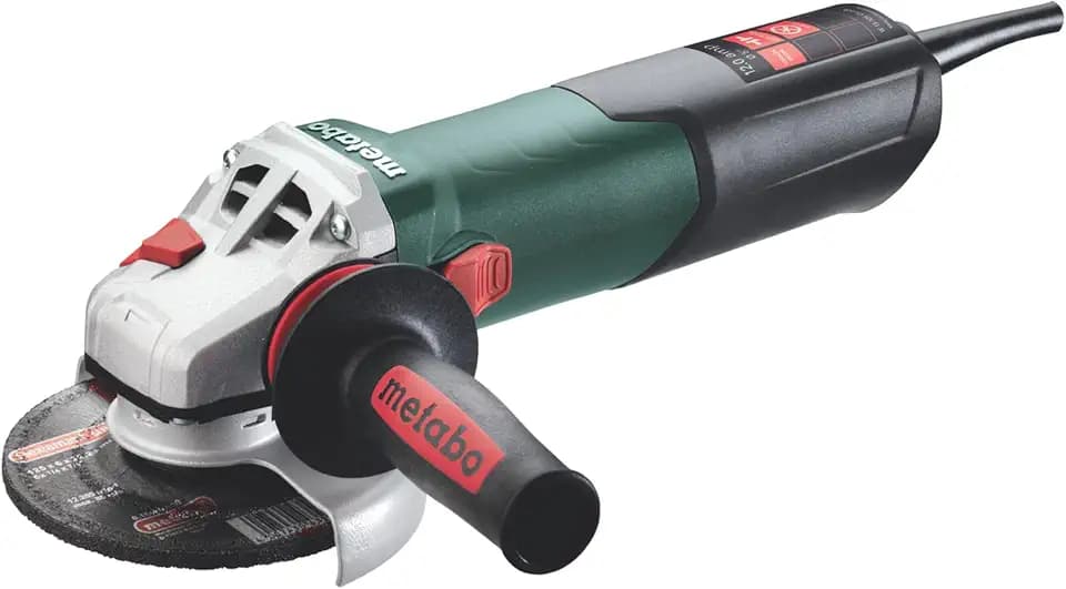 Metabo 4-1/2-Inch / 5-Inch Angle Grinder, 11,000 RPM, 12 Amp, AC/DC, Lock-on Slide Switch, Safety Clutch, M-Quick Wheel Change, Made in Germany, W 13-125 Quick, 603627420, Green