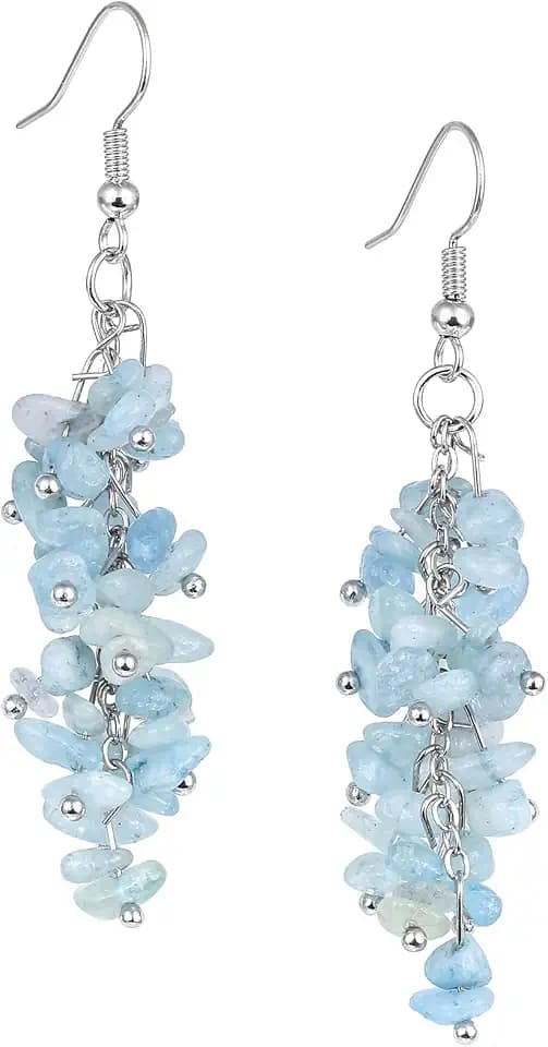 TUMBEELLUWA Crystal Chip Stone Dangle Hook Earrings for Women