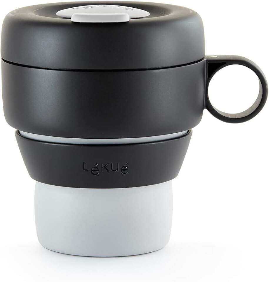 Lékué Mug To Go, Kaffeebecher, faltbar, 350 ml, Polypropylen, Grau
