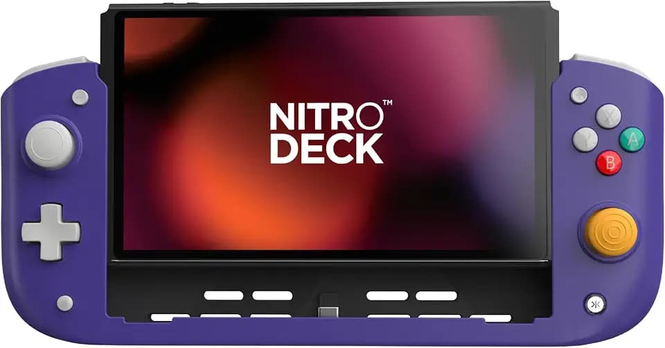 CRKD Nitro Deck - Professional Handheld Deck with Zero Stick Drift for Nintendo Switch and Switch OLED (Retro Purple)