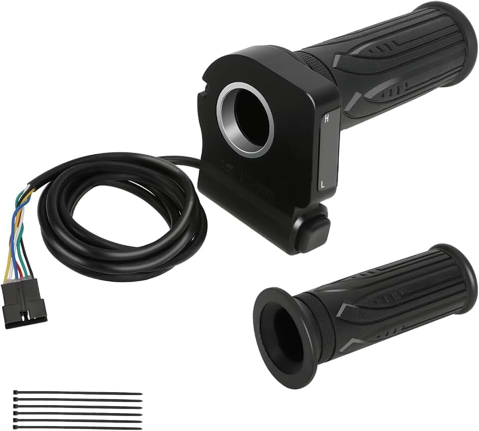 EOPOAYI 36V Full Twist EBike Throttle Grip Kit Replacement for Jetson Bolt Pro JX10 Atlas Ancheer Electric Bike, 6 Pin E Bike Throttle for Dyu D3F D2F C3 C4 Parts Voltage Display Cruise Control Button