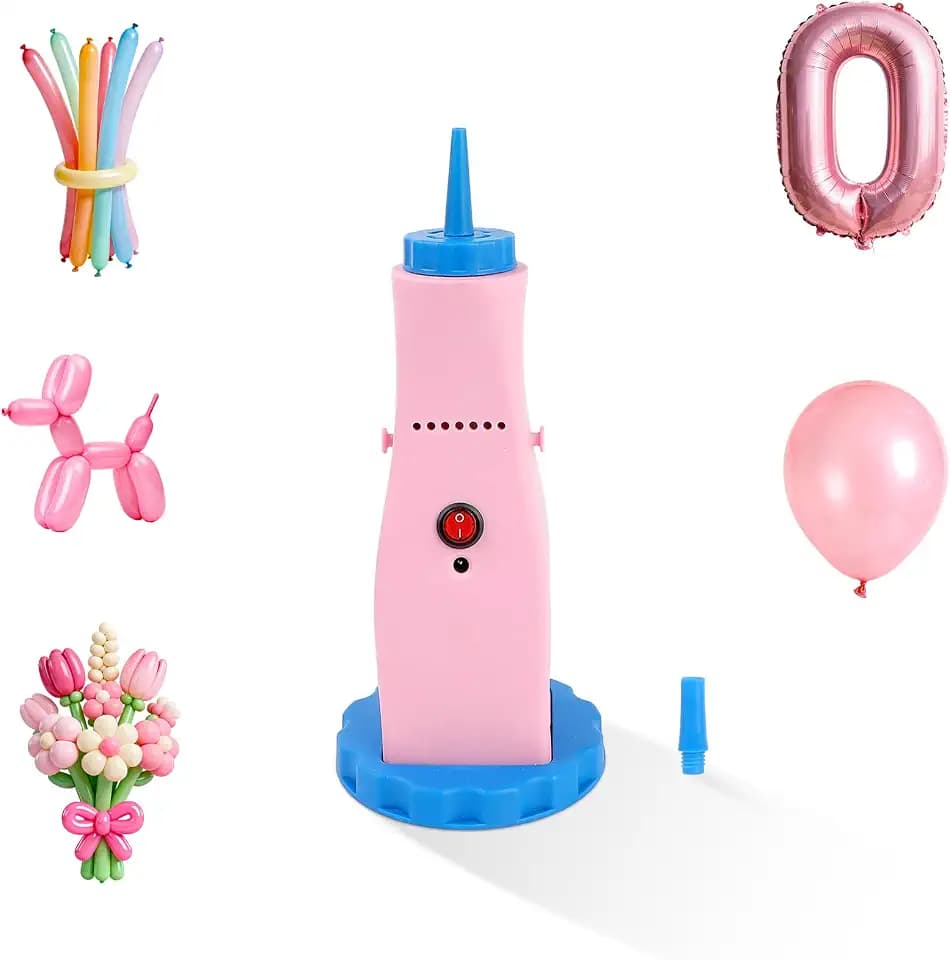 AXHJ Electric Balloon Pump, Portable Inflator Blower for 260Q Twisty Animal Long & Foil Balloons, Air Pump for Birthday Party Decorations