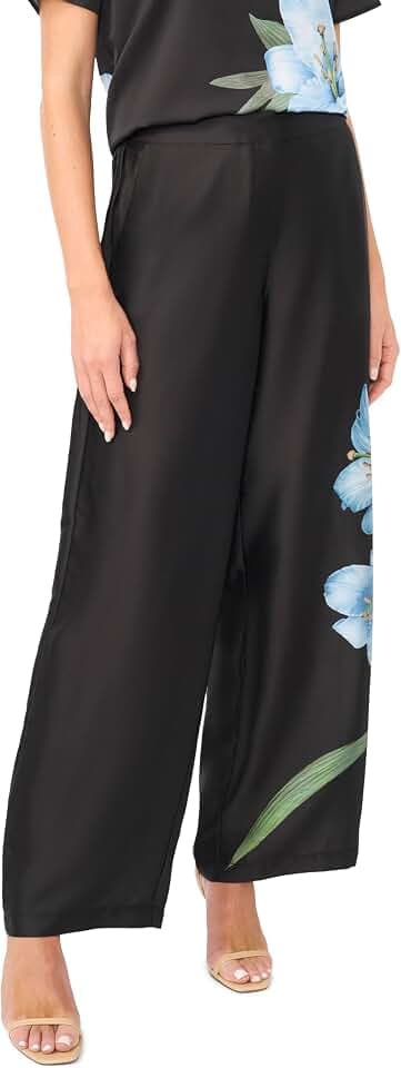 Vince Camuto Women's Pull on Placement Print Back Elastic Pant