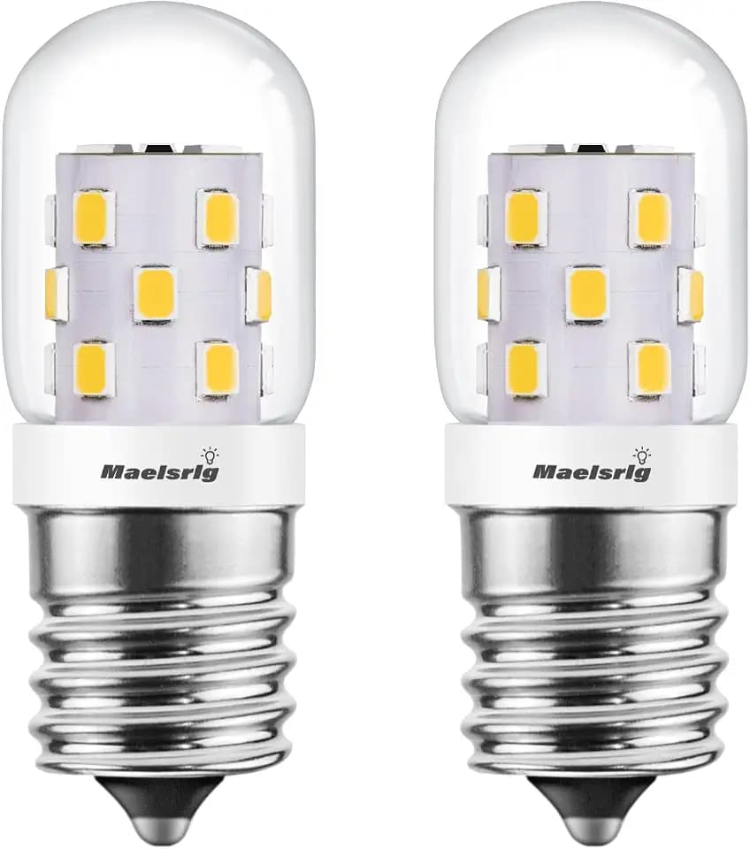 Maelsrlg LED Microwave Light Bulbs Under Hood, E17 LED Bulb Dimmable for Range Hood 40W Equivalent, 3W 380 Lumens, LED Appliance Light Bulb Over Stove, Neutral White 4000K, 2 Pack