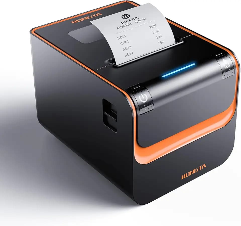Rongta POS Printer, 80mm Direct Thermal Receipt Printers with Auto Cutter, USB Serial Ethernet Interface, Support Windows/Mac/Linux Cash Drawer, Restaurant Kitchen Printer for ESC/POS (RP332)