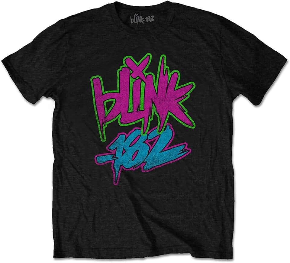 Blink 182 'Neon Logo' (Schwarz) T-Shirt