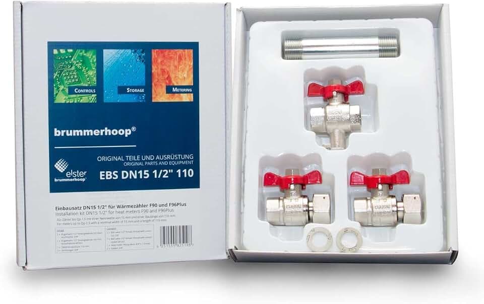 Einbausatz für Wärmezähler F90 und F96Plus 1/2 Zoll DN15 110mm
