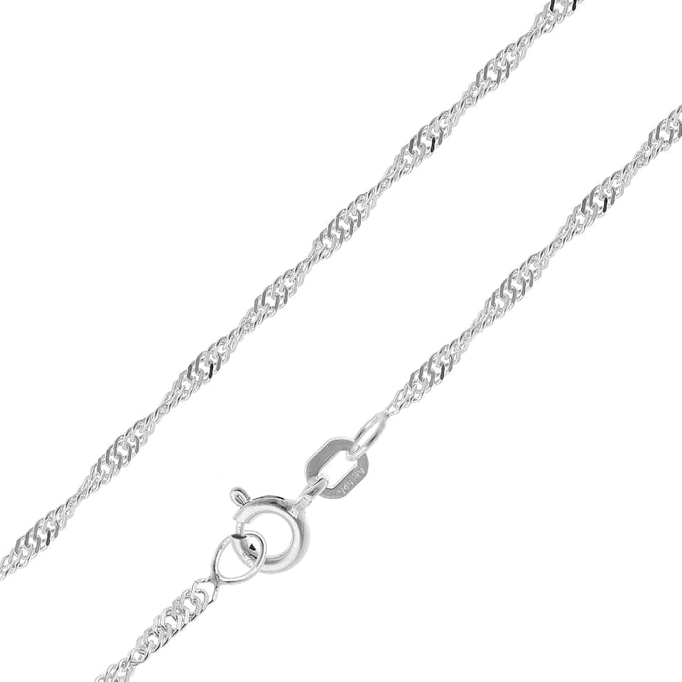 trendor Feine Singapur-Kette 925 Silber Kette Damen 1,8 mm Halskette 15705