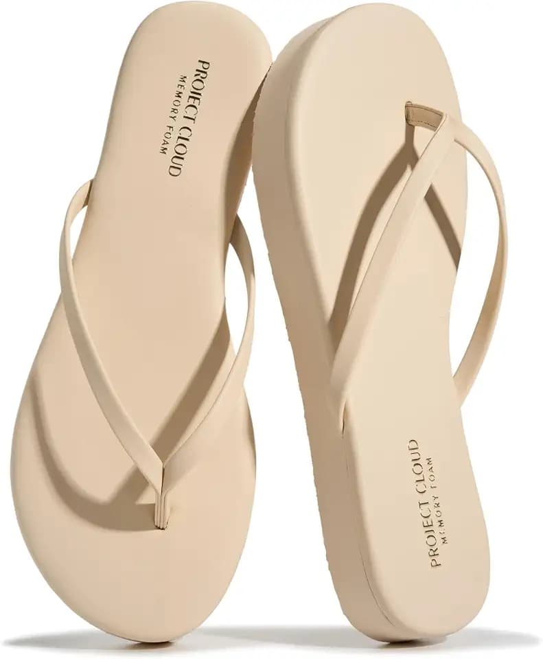Project Cloud Platform Sandals Women Memory Foam Flip Flops