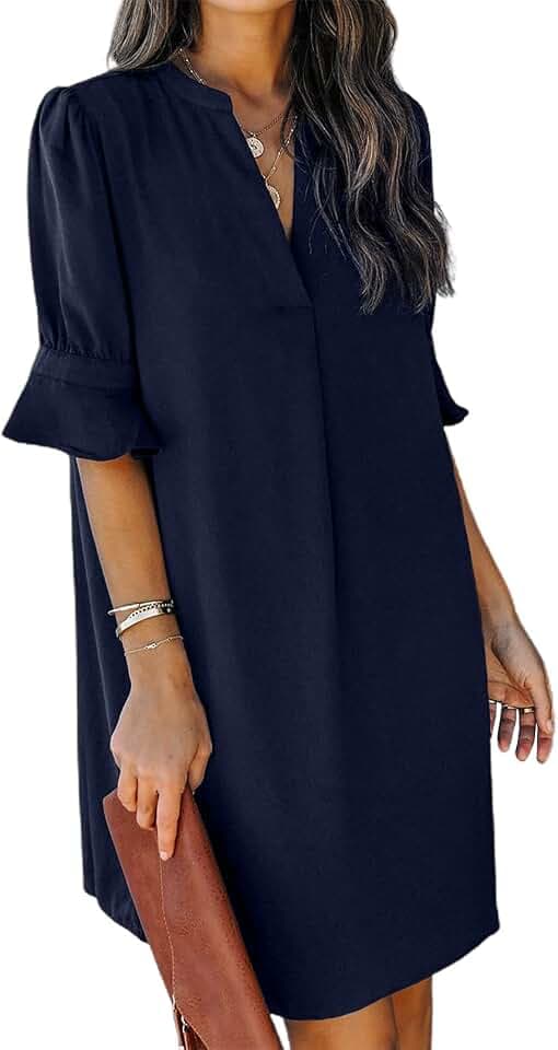 QACOHU Damen Qacohu Womens Summer Shift Dress Modern (1er Pack)