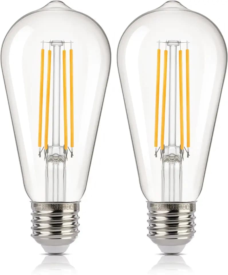 ALAMPEVER ST19 Dusk to Dawn LED Outdoor Light Bulb, 1400LM Sunlight Sensor Light Bulbs, 8W (100W Equivalent), 2700K Soft White, Automatic Light Bulb for Porch, Patio, Garage, 2 Pack, Non-Dimmable