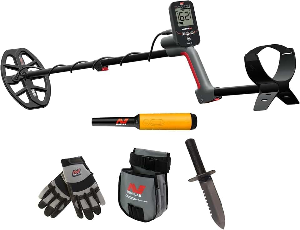 MINELAB Vanquish 360 Bundle, Includes Metal Detector, PRO-FIND 35 Pinpointer, Digging Tool, Finds Pouch, and Gloves