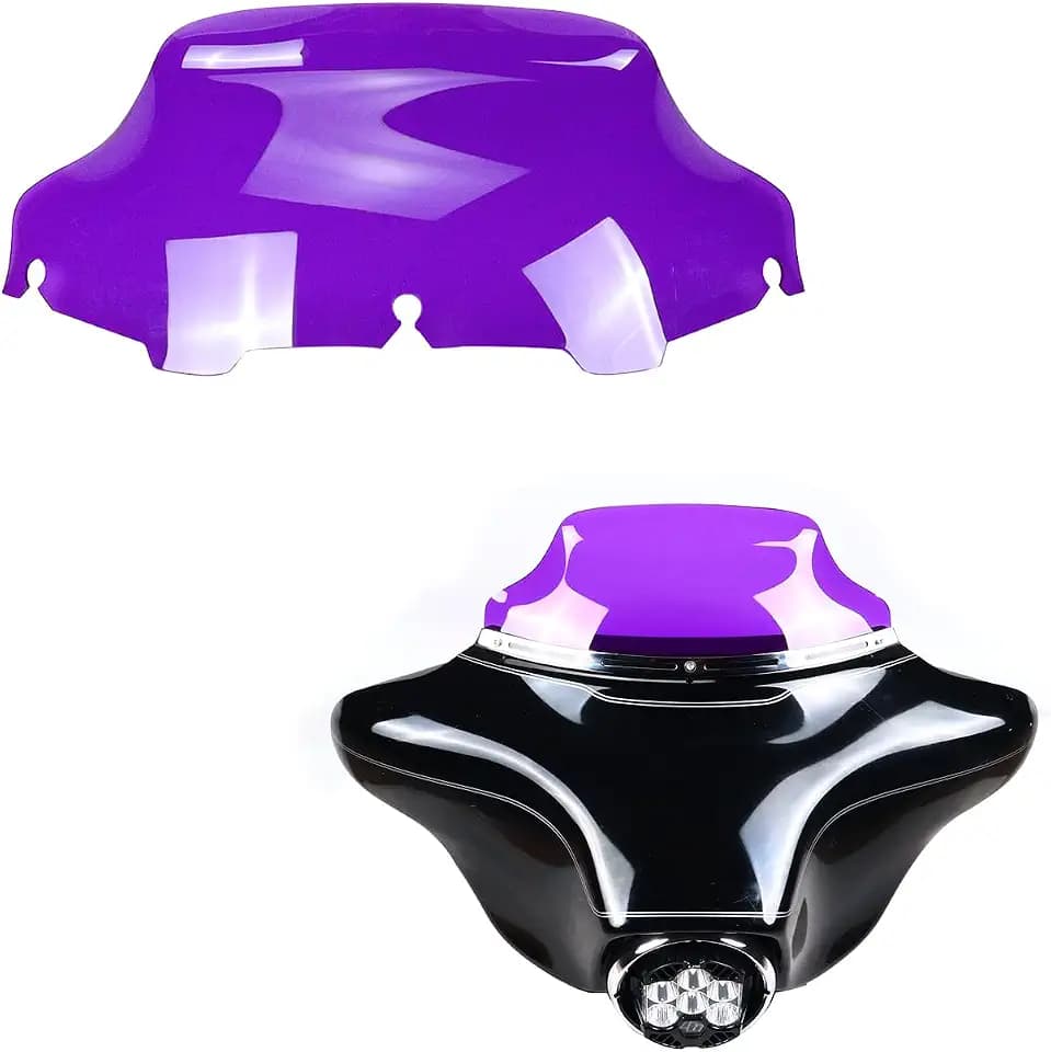 POWER JAMES 8.0 inch Purple Acrylic PMMA Windshield Compatible with Harley Davidson Electra Glide, Street Glide, Ultra Limited, Trike Models 1996-2013 (PURPLE)