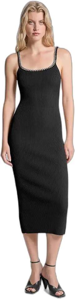 Michael Kors Women's Chain Trim Ribbed Dress