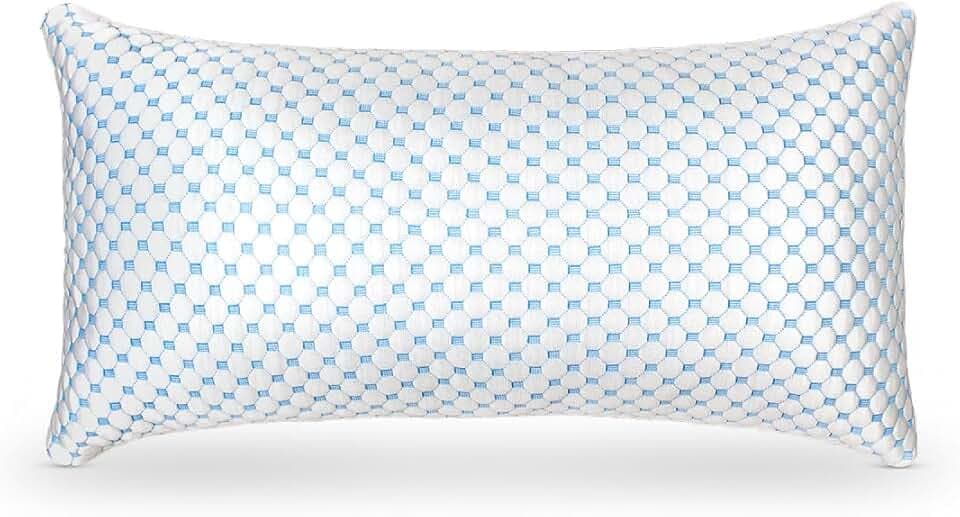 Kopfkissen 40x80 cm mit abziehbarem Bambusfasern Bezug, Reißverschluss perfektes kühlendes härteverstellbares waschbares bequemes weiches Mikrofasern Kissen (1er Pack)