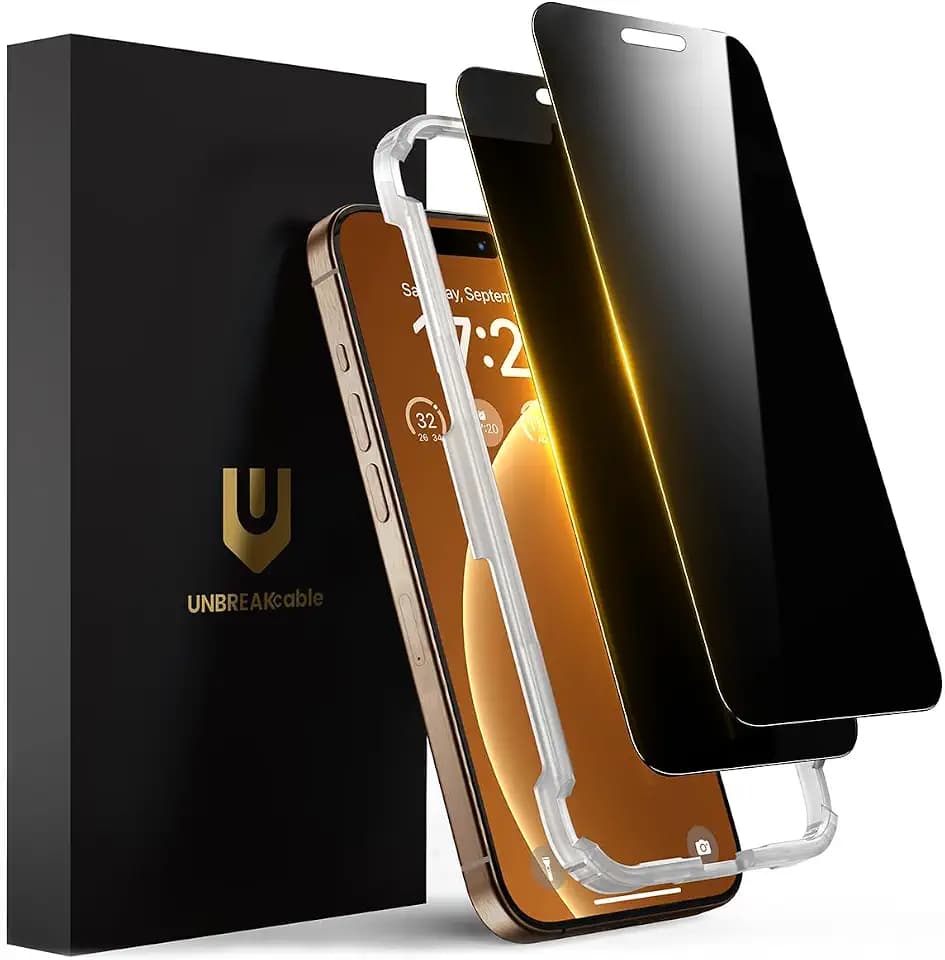 UNBREAKcable Privacy Screen Protector for iPhone 16 Pro, Full Coverage