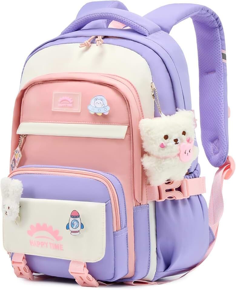 Tanou Schultasche Mädchen, Wasserabweisender Nylon Kinder Schulranzen, 20L