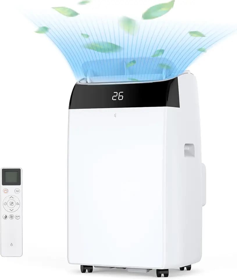GarveeTech Tragbare Klimaanlage 12000 BTU, 4-in-1 Mobile Klimaanlage Ohne Außengerät Mit Kühlung/Entfeuchtung/Ventilation/Luftführung, Leiser Betrieb, Energieklasse A