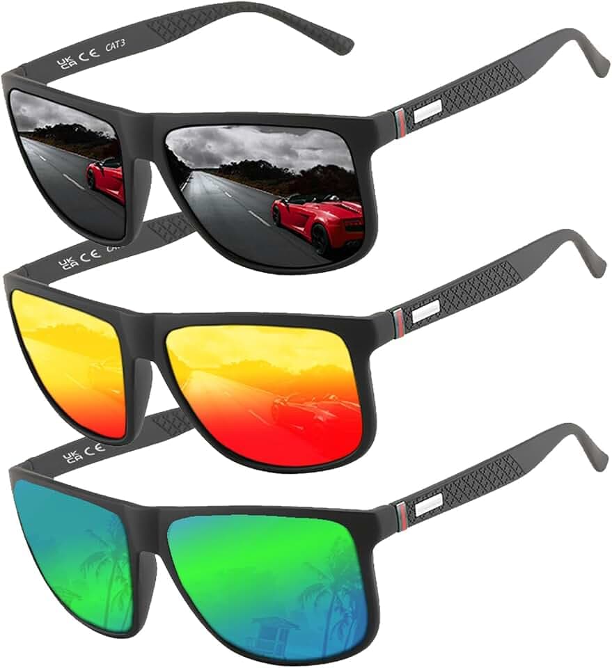 Perfectmiaoxuan Polarisierte Sonnenbrille Herren/Damen ; Vintage/Klassisch/Elegant Brillengestell; HD-Pilotobjektive; Golf/Fahren/Angeln/Reisebrille/Outdoor-Sportarten Mode Sonnenbrille
