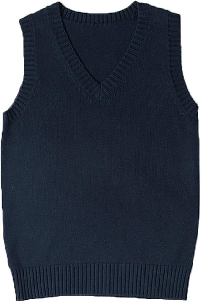 ZUEVI Women's Sweater Vest Classic V Neck Uniform Pullover Knitwear Tops