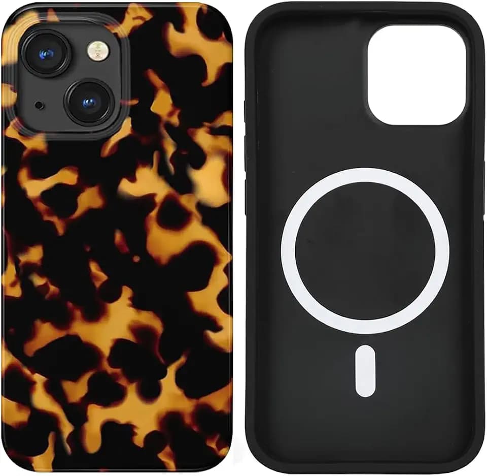 uCOLOR Compatible with iPhone 15 Plus Case [8 ft Drop Tested] Compatible with MagSafe - Protective Luxury Designer Mag Series Case (Tortoise Shell, iPhone 15 Plus 6.7")