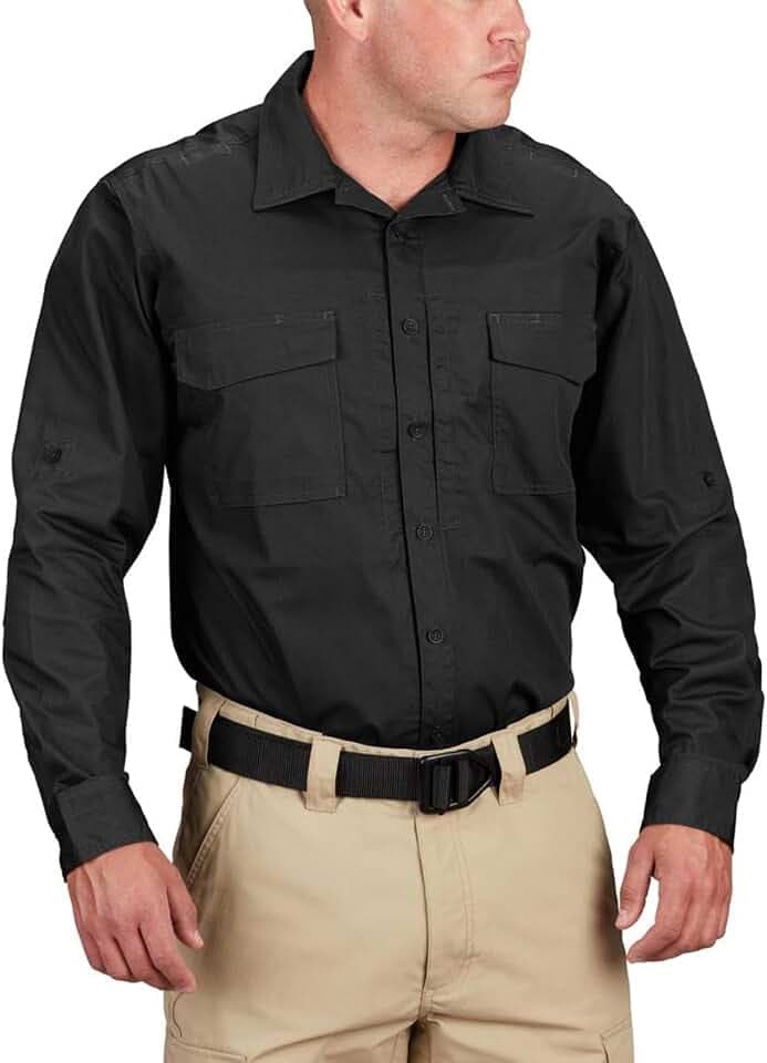 Propper Revtac Tactical Long Sleeve Stretch Men's Shirt Hiking Climbing Tactical Shirt Uniform Outdoor Black