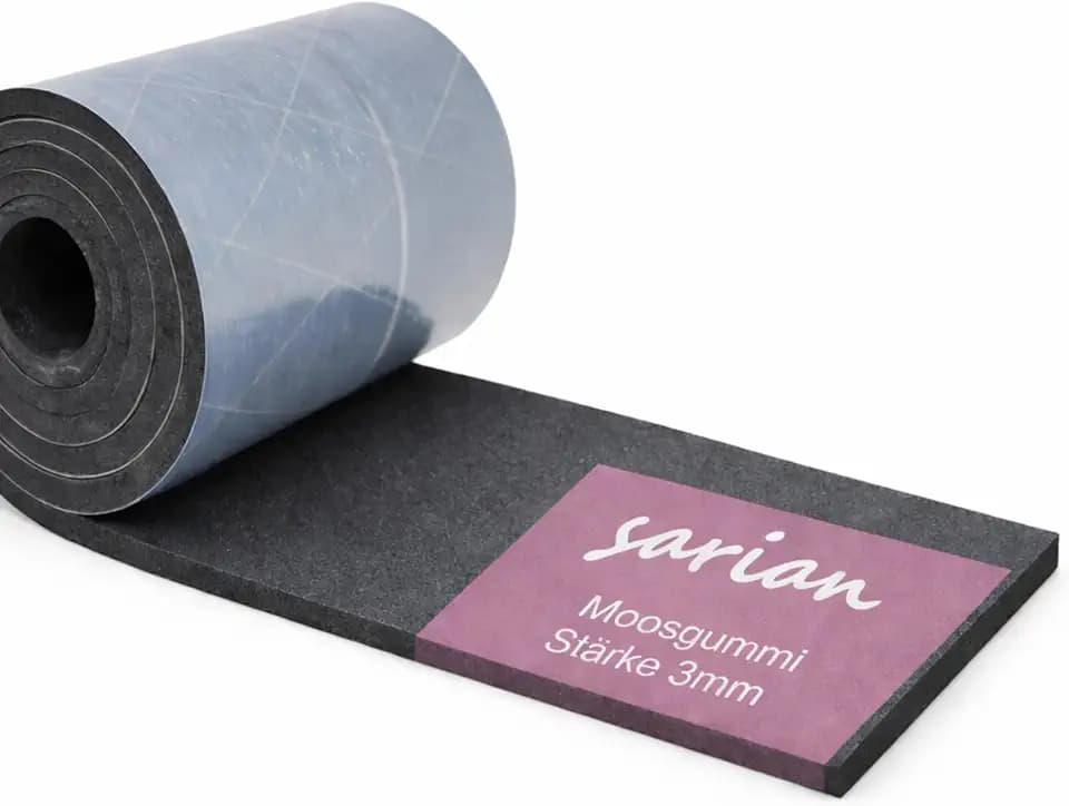 sarian Moosgummi selbstklebend EPDM Moosgummistreifen selbstklebend Zellkautschuk Stärke 3mm viele Größen einseitige klebeschicht Klebestreifen Dichtband Dichtungsband Industriequalität (1000x200x3mm)