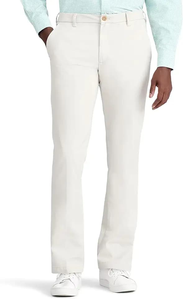 Izod Men's Performance Stretch Straight Fit Flat Front Chino Pant