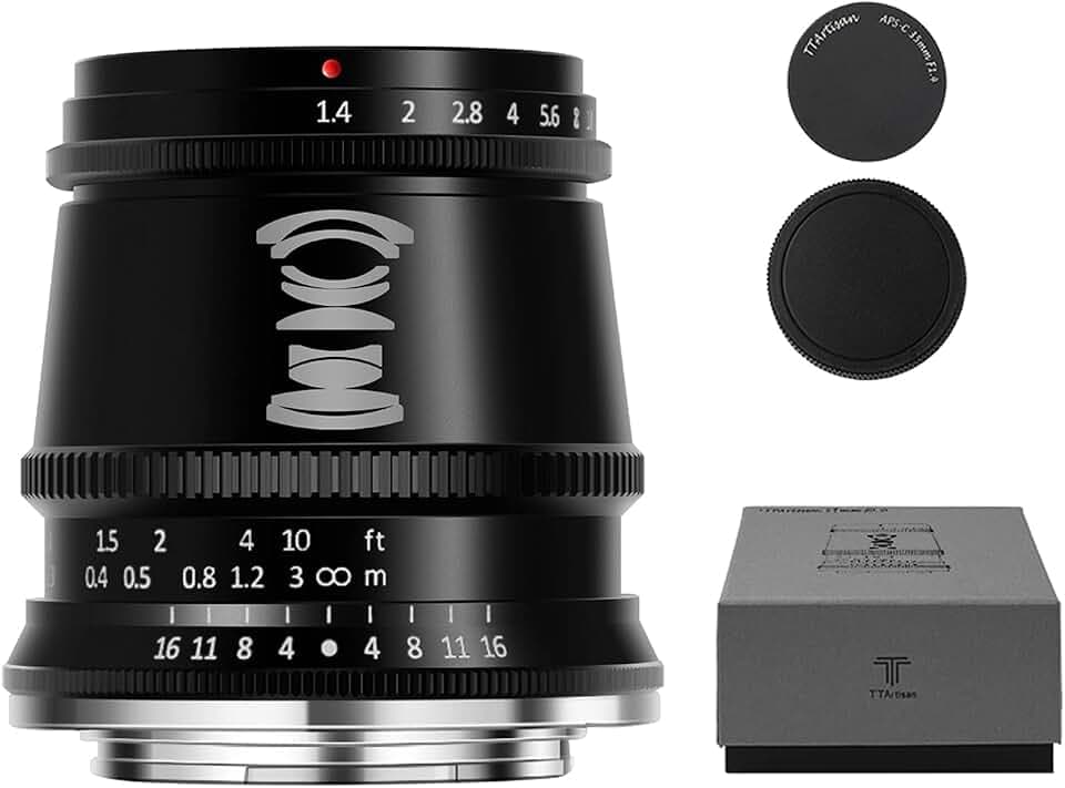 TTARTISAN 17 mm F1.4 APS-C Kamera-Objektiv, manueller Fokus, MF, kompatibel mit Fuji X Mount Kamera X-A1, X-A10, X-A2, X-A3, X-A5, X-A7, X-M1, X-M2, X-H1, X-T1