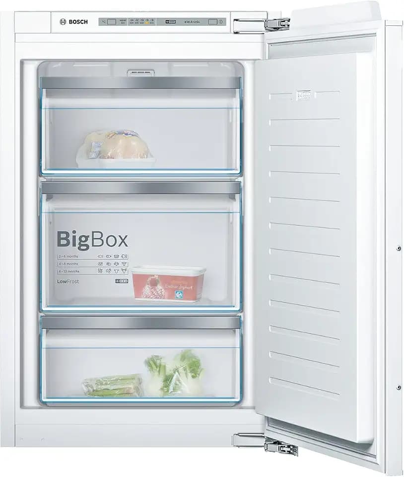 Bosch GIV21ADD0 Serie 6 Einbau-Gefrierschrank / A+++ / 104 kWh/Jahr / 95 L / LowFrost / BigBox, Einbau, 88 x 56 (EEK D)