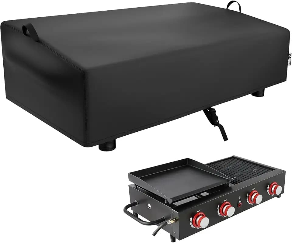 EVRBUL 600D Table Top Grill Cover Compatible with Royal Gourmet GD4002T 4-Burner Tailgater Grill, Waterproof Heavy Duty Portable Griddle Cover 38"×21"×10", Windproof Tabletop BBQ Grill Cover