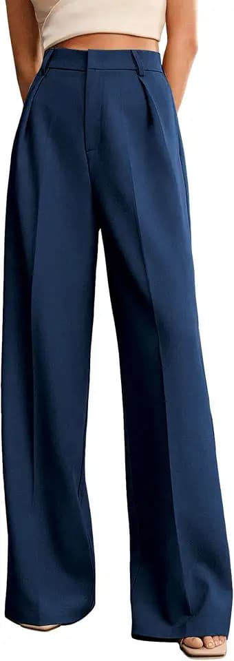 Wide Leg Dress Pants for Women Work Trousers with Pockets XS-XXL