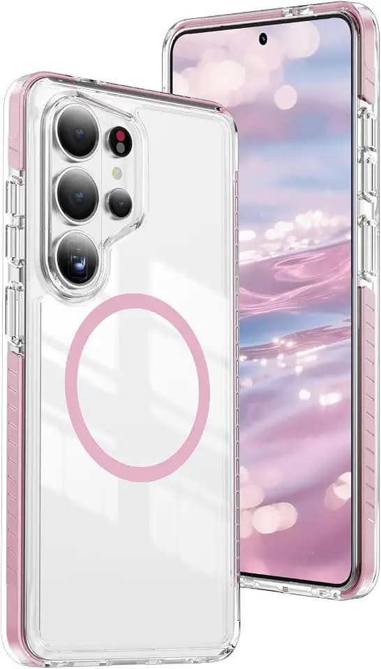 Magnetic for Samsung Galaxy S25 Ultra Case Clear Cute Pink CT